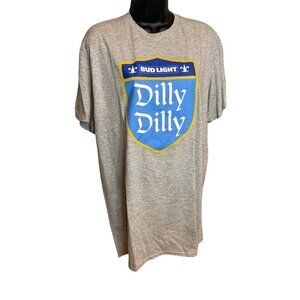 Bud Light Dilly Dilly Gray Short Sleeved T-shirt Sz L